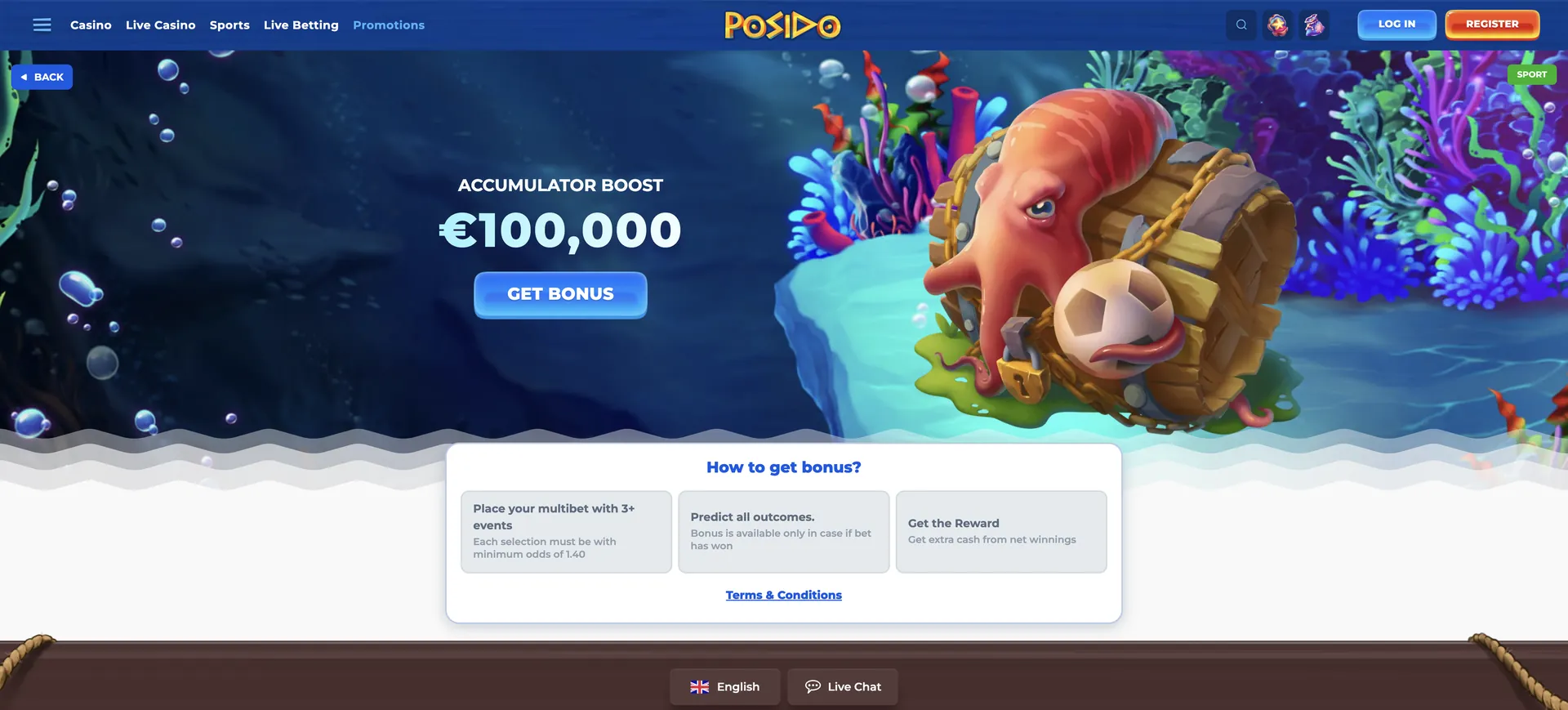 Accumulator Boost Posido Casino Bonus: Accumulator Boost