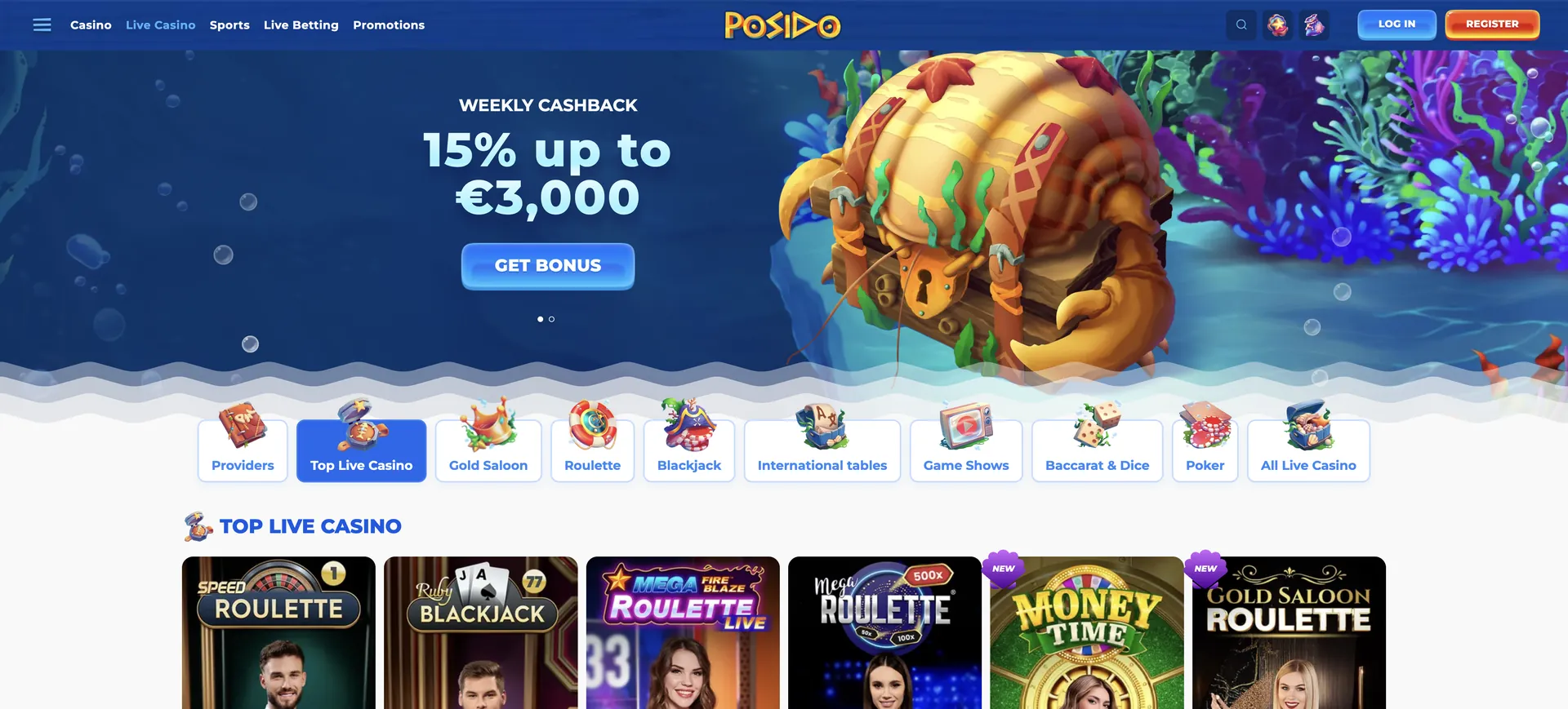 Posido Live Casino: Top Live Casino